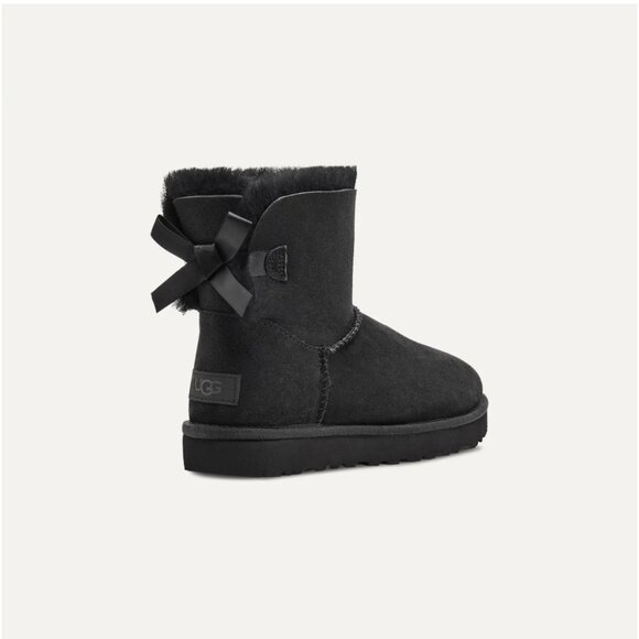 UGG Mini Bailey Bow II Boot Black Size 5 in Box - Picture 2 of 7